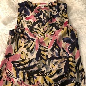 Banana Republic floral print silk blouse